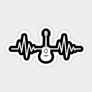 Acoustic Guitar Heartbeat Guitarists Guitar Musician Sticker